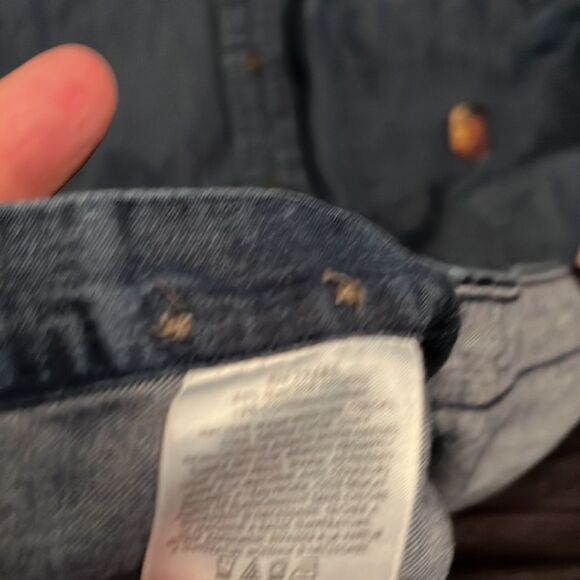 Pendleton Blue Denim LET’ ER BUCK Button Closure Rodeo Western Shirt Cowgirl - Picture 10 of 10